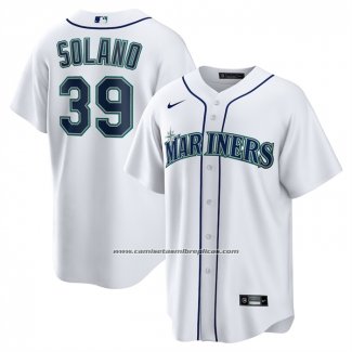 Camiseta Beisbol Hombre Seattle Mariners Donovan Solano Primera Replica Blanco