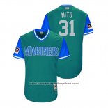 Camiseta Beisbol Hombre Seattle Mariners Erasmo Ramirez 2018 LLWS Players Weekend Mito Aqua