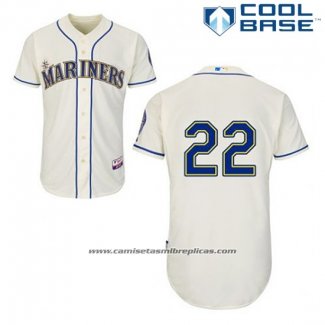 Camiseta Beisbol Hombre Seattle Mariners Robinson Cano 22 Crema Alterno Cool Base