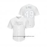 Camiseta Beisbol Hombre Tampa Bay Rays Brendan Mckay 2019 Players Weekend Replica Blanco