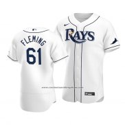 Camiseta Beisbol Hombre Tampa Bay Rays Josh Fleming Autentico Primera Blanco