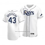 Camiseta Beisbol Hombre Tampa Bay Rays Mike Brosseau Autentico Primera 2020 Blanco