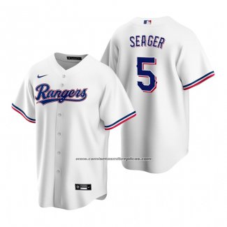 Camiseta Beisbol Hombre Texas Rangers Corey Seager Replica Primera Blanco