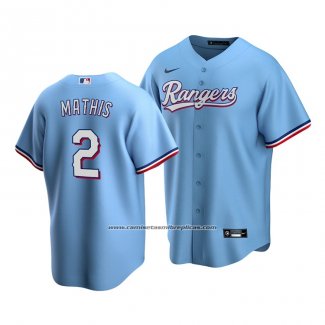 Camiseta Beisbol Hombre Texas Rangers Jeff Mathis Replica Alterno 2020 Azul