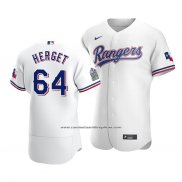 Camiseta Beisbol Hombre Texas Rangers Jimmy Herget Autentico Primera Blanco
