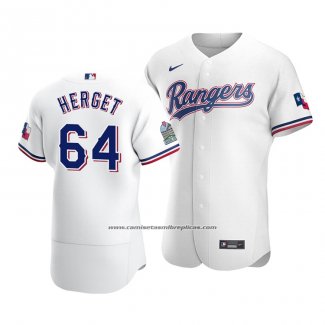 Camiseta Beisbol Hombre Texas Rangers Jimmy Herget Autentico Primera Blanco