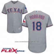 Camiseta Beisbol Hombre Texas Rangers Mitch Moreland Gris Autentico Collection Flex Base