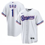 Camiseta Beisbol Hombre Texas Rangers NO 1 Dad Primera Replica Blanco