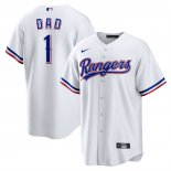 Camiseta Beisbol Hombre Texas Rangers NO 1 Dad Primera Replica Blanco