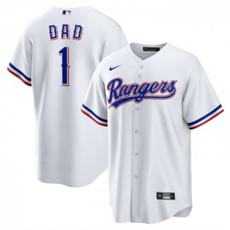 Camiseta Beisbol Hombre Texas Rangers NO 1 Dad Primera Replica Blanco