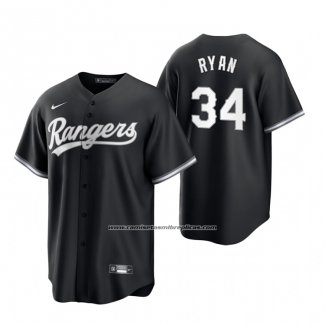 Camiseta Beisbol Hombre Texas Rangers Nolan Ryan Replica 2021 Negro