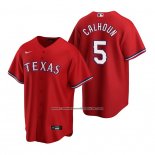 Camiseta Beisbol Hombre Texas Rangers Willie Calhoun Red Replica Alterno