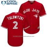 Camiseta Beisbol Hombre Toronto Blue Jays 2 Troy Tulowitzki Rojo2017 Cool Base