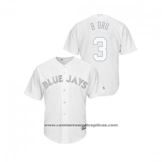 Camiseta Beisbol Hombre Toronto Blue Jays Brandon Drury 2019 Players Weekend Replica Blanco