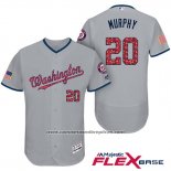 Camiseta Beisbol Hombre Washington Nationals 2017 Estrellas y Rayas Daniel Murphy Gris Flex Base