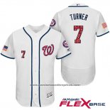 Camiseta Beisbol Hombre Washington Nationals 2017 Estrellas y Rayas Trea Turner Blanco Flex Base