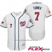 Camiseta Beisbol Hombre Washington Nationals 2017 Estrellas y Rayas Trea Turner Blanco Flex Base