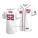 Camiseta Beisbol Hombre Washington Nationals Brad Hand Autentico Primera Blanco