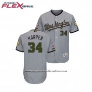 Camiseta Beisbol Hombre Washington Nationals Bryce Harper 2018 Dia de los Caidos Flex Base Gris