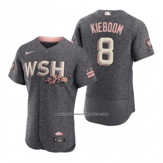 Camiseta Beisbol Hombre Washington Nationals Carter Kieboom 2022 City Connect Autentico Gris