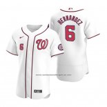 Camiseta Beisbol Hombre Washington Nationals Cesar Hernandez Autentico Primera Blanco