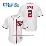 Camiseta Beisbol Hombre Washington Nationals Denard Span 2 Blanco Primera Cool Base