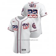 Camiseta Beisbol Hombre Washington Nationals Juan Soto 2020 Stars & Stripes 4th of July Blanco