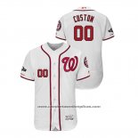 Camiseta Beisbol Hombre Washington Nationals Personalizada 2019 Postemporada Flex Base Blanco