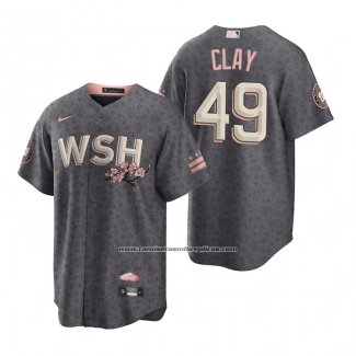 Camiseta Beisbol Hombre Washington Nationals Sam Clay 2022 City Connect Replica Gris