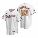 Camiseta Beisbol Hombre Washington Nationals Sean Doolittle Gold-Trimmed Championship Replica Blanco