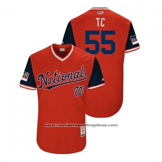 Camiseta Beisbol Hombre Washington Nationals Tim Collins 2018 LLWS Players Weekend Tc Rojo