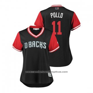 Camiseta Beisbol Mujer Arizona Diamondbacks Aj Pollock 2018 LLWS Players Weekend Pollo Negro