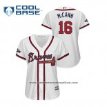 Camiseta Beisbol Mujer Atlanta Braves Brian Mccann 2019 Postemporada Cool Base Blanco