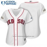 Camiseta Beisbol Mujer Boston Red Sox 2017 Postemporada Blanco Cool Base