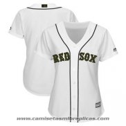 Camiseta Beisbol Mujer Boston Red Sox Personalizada 2018 Blanco