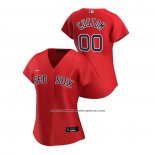 Camiseta Beisbol Mujer Boston Red Sox Personalizada 2020 Replica Alterno Rojo
