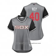 Camiseta Beisbol Mujer Chicago White Sox Reynaldo Lopez 2018 LLWS Players Weekend Rey Gris