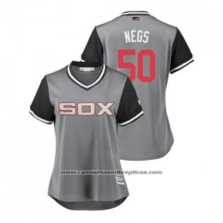 Camiseta Beisbol Mujer Chicago White Sox Thyago Vieira 2018 LLWS Players Weekend Negs Gris