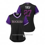 Camiseta Beisbol Mujer Colorado Rockies Trevor Story 2018 LLWS Players Weekend Trev Negro