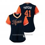 Camiseta Beisbol Mujer Detroit Tigers Victor Martinez 2018 LLWS Players Weekend Papicho Azul