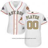 Camiseta Beisbol Mujer Houston Astros Personalizada 2018 Blanco