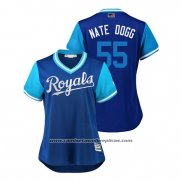 Camiseta Beisbol Mujer Kansas City Royals Nate Karns 2018 LLWS Players Weekend Nate Dogg Azul
