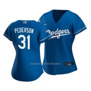 Camiseta Beisbol Mujer Los Angeles Dodgers Joc Pederson 2020 Alterno Replica Azul