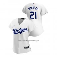 Camiseta Beisbol Mujer Los Angeles Dodgers Walker Buehler 2020 Replica Primera Blanco