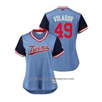 Camiseta Beisbol Mujer Minnesota Twins Adalberto Mejia 2018 LLWS Players Weekend Volador Azul