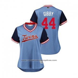 Camiseta Beisbol Mujer Minnesota Twins Kyle Gibson 2018 LLWS Players Weekend Gibby Azul