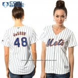 Camiseta Beisbol Mujer New York Mets Jacob Degrom Cool Base Blanco