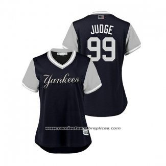 Camiseta Beisbol Mujer New York Yankees Aaron Judge 2018 LLWS Players Weekend Judge Azul