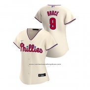 Camiseta Beisbol Mujer Philadelphia Phillies Jay Bruce 2020 Replica Alterno Crema