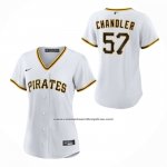 Camiseta Beisbol Mujer Pittsburgh Pirates Bubba Chandler Primera Replica Blanco